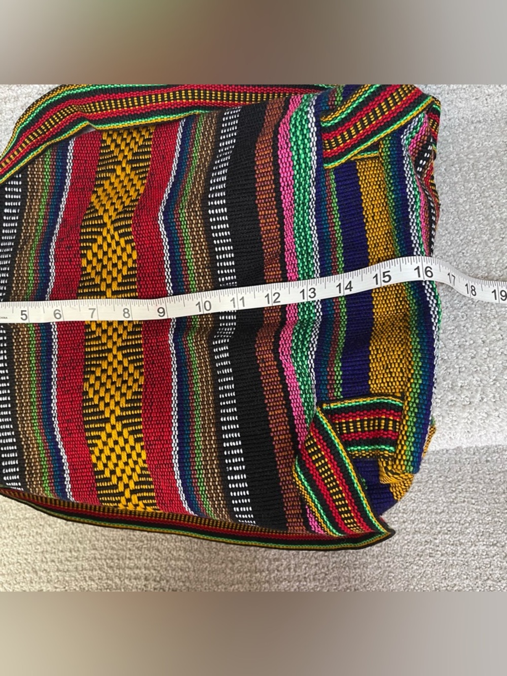 NWOT Artesanias Pinzon Mexican Woven Colorful Blanket Bag Backpack Boho Festival - Picture 10 of 12